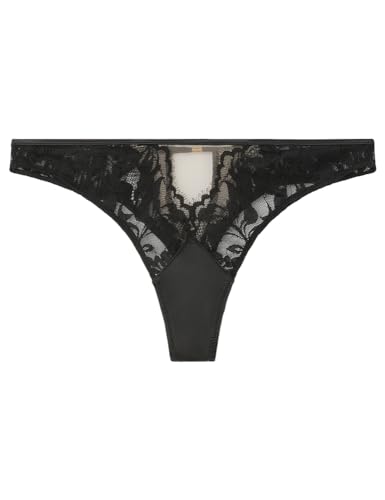 Women'secret Stringi Wysoki Koronka i przezroczyste Czarny, czarny, L