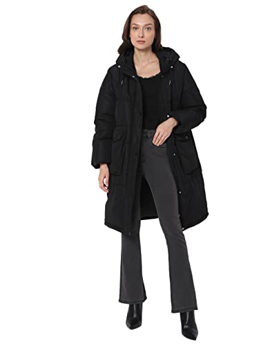 bestseller a/s Damski płaszcz VMELANOR AW22 Long Coat GA BOOS, czarny, M