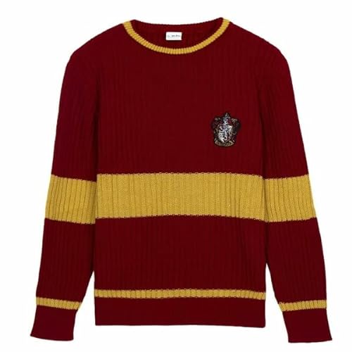 CERDÁ LIFE'S LITTLE MOMENTS - Męski i damski sweter z dzianiny Harry Potter z okrągłym dekoltem i długim rękawem w stylu Tricot - Oficjalna licencja Warner Bros, Czerwony, XXL