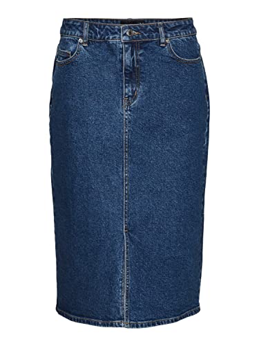 VERO MODA Damska spódnica Vmline Blk Denim Skirt Rock, niebieski (medium blue denim), S