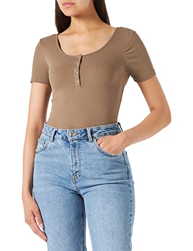 PIECES Damska koszulka PCKITTE SS TOP NOOS BC, Fossil, L