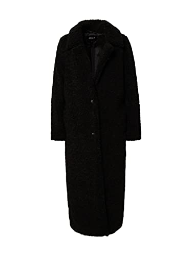 ONLY Damski płaszcz Onlbritt Teddy X-Long OTW, czarny, XL