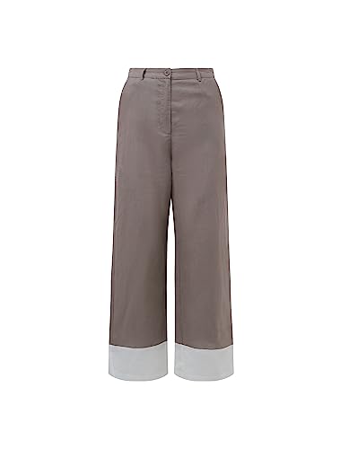 BALOU Damskie spodnie bawełniane, lniane, dwa spodnie, stalowo-szare, Szara stal, 38