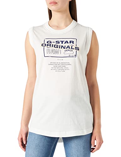 G-STAR RAW Damska koszulka Lash Originals luźny bezrękawnik, Weiß (mleko 4107-111), S