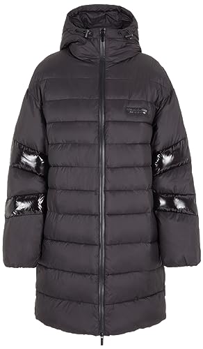 Armani Exchange Damski płaszcz z kapturem z limitowaną edycją We Beat As One, czarny, S