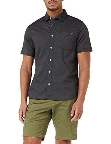 Vans Męska koszula z krótkim rękawem, barwiona, czarna, XL, Czarny, XL