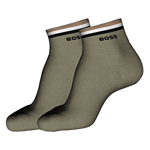 BOSS Męskie 2P SH Stripe CC Short Socks, Light/Pastel Green, 39-42, Light/Pastel Green, 42 EU