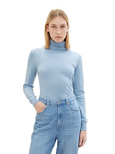 Podstawowy damski sweter z golfem TOM TAILOR, 26320-niebieski stonington, XL