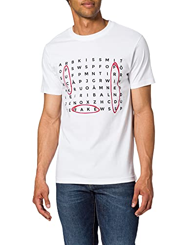 Mister Tee Męski T-shirt Crossword Tee, biały, L