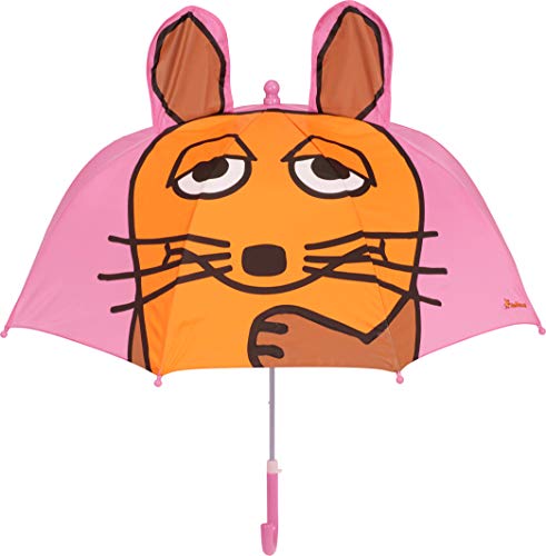 Playshoes Unisex dzieci Kinder Regenschirm Stockschirm mit kindgerechtem Mechanismus,rosa 3D Die Maus
