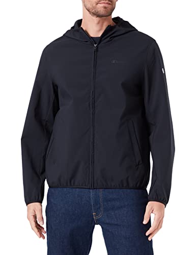 Champion Męska kurtka z kapturem Legacy Outdoor miękka poliestrowa tkana kurtka z kapturem, Czarny, XL