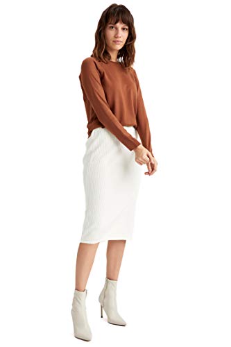 DeFacto Sweter normalny krój dla kobiet - sweter z golfem dla topów damski (brązowy, XS), brązowy, XS