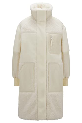 BOSS Damska kurtka typu C Palimara Oversized z różnych materiałów z ukrytym zapięciem, Open White, 42