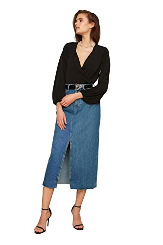 Trendyol Damska bluza z czarną kratką, XL (DE)