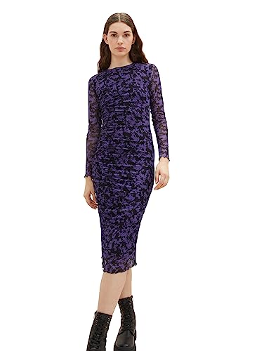TOM TAILOR Denim Sukienka damska, 32417 - Lilac Black Flower Print, XS