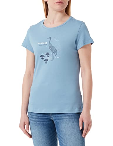 MUSTANG Damska koszulka z nadrukiem Alexia C, Faded Denim 5124, S