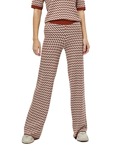 Minus Damskie spodnie z dzianiny Morrigan, piasek pustynny w kratkę, XS