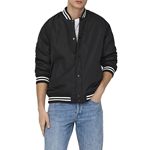 ONLY & SONS Onschris Bomber Jacket OTW kurtka męska, Czarny/szczegóły: czarny, XS