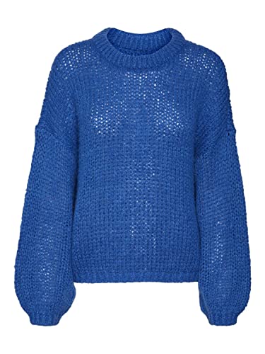 Bestseller A/S Damski sweter VMADA LS O-Neck GA NOOS, Beaucoup Blue, S, Beaucoup Blue, S