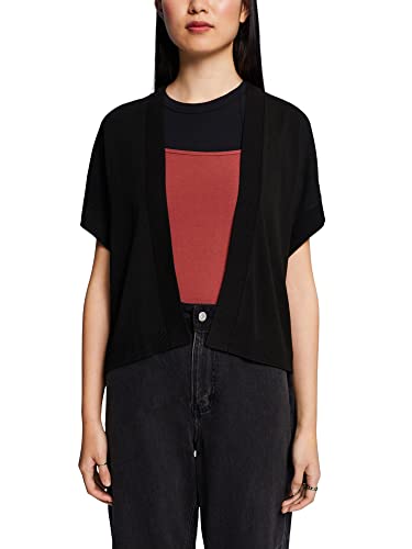 ESPRIT Collection Damski 043EO1I311 kardigan, 001/BLACK, M, 001/Black, M