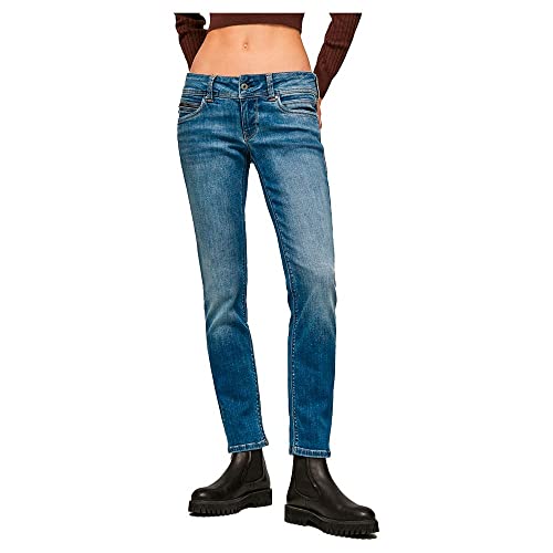 Pepe Jeans spodnie damskie new brooke, Niebieski (Denim-hn6), 25W / 32L