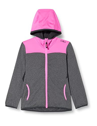 CMP Dziewczęca elastyczna kurtka poliestrowa ze stałym kapturem, antracyt Mel, 176