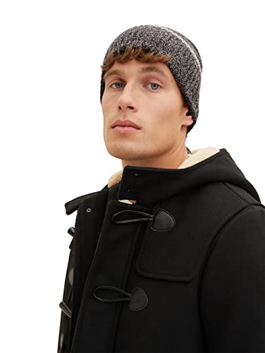 TOM TAILOR Męskie Czapka beanie 1032854, 30490 - Black Grey Mouline, ONESIZE