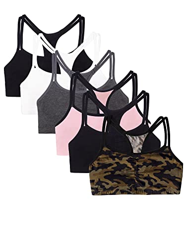 Fruit of the Loom Bawełniany biustonosz sportowy dla kobiet, Petite Modern Camo/White/Black/Blushing Rose Z Czarnym/Antracyt/Czarny Tone, 40, Petite Modern Camo/Biały/Czarny/Blushing Rose Z
