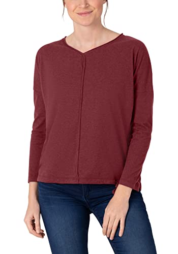 Timezone Sportowy t-shirt damski z długim rękawem, Barolo Red Melange, XL
