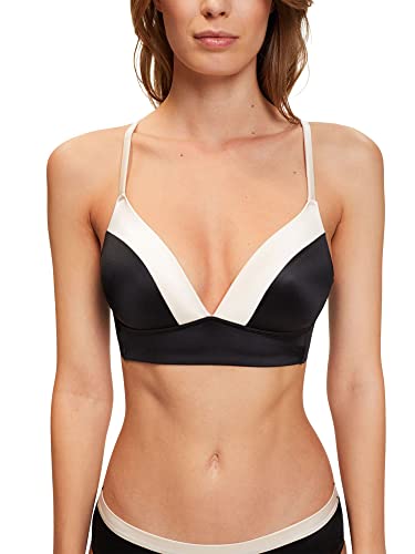 ESPRIT Bodywear Colorblock Wireless Padded Bra biustonosz wyściełany czarny, 75 A