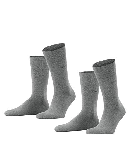 ESPRIT Mężczyźni Skarpety Basic Easy 2-Pack M SO Bawełna jednokolorowe 2 Pak, Szary (Light Grey Melange 3390), 39-42