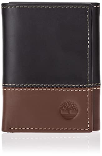 Timberland Męski skórzany potrójny portfel z okienkiem identyfikacyjnym Tri-Fold