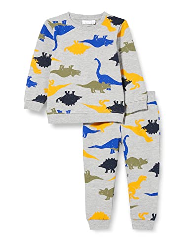 GUPPY BABY Chłopięcy Zbmlogan Ls Sweat Unb zestaw dres treningowy (opakowanie 2 szt.), Szary Melanż, 80 cm