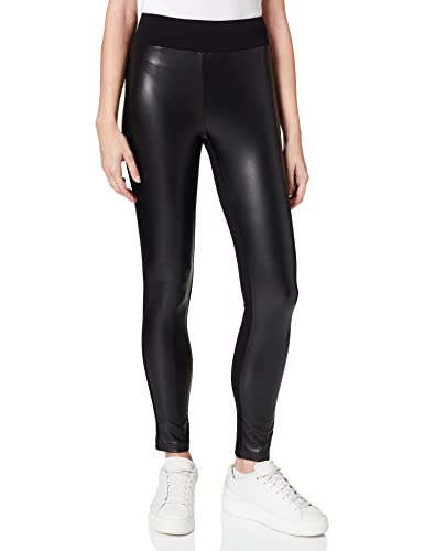 TOM TAILOR Damski Legginsy ze sztucznej skóry 1028790, 14482 - Deep Black, 42W / 28L