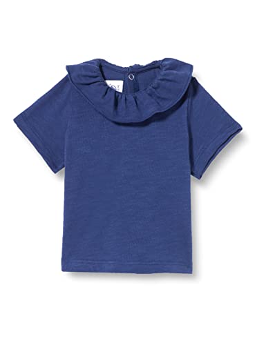 Petit Bateau Dziewczynka A06ZT bluzka z krótkim rękawem, niebieska chalupa, 3 miesiące, Niebieska chalupa, 3 Miesiące