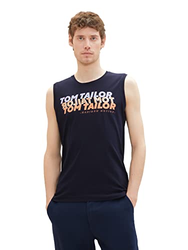 TOM TAILOR Męski 1036574 tank top, 10668-Sky Captain Blue, XL, 10668 - Sky Captain Blue, XL