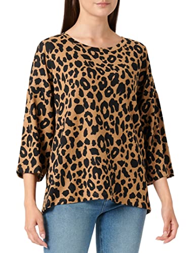bestseller a/s Damski sweter VMOLIVIA 3/4 O-Neck Blouse Boo, tan/wzór: W czarny, S