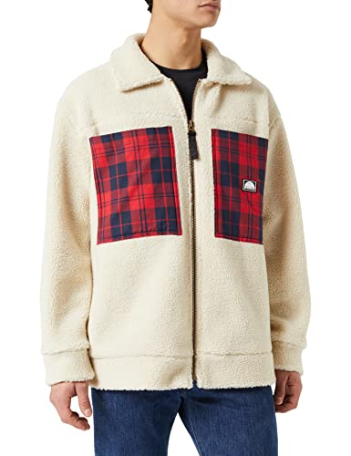 Southpole Męska kurtka Sherpa z dużymi kieszeniami na piersi, kurtka pluszowa dla mężczyzn ze stójką, piaskowa, rozmiary S - XXL, Sand, XL