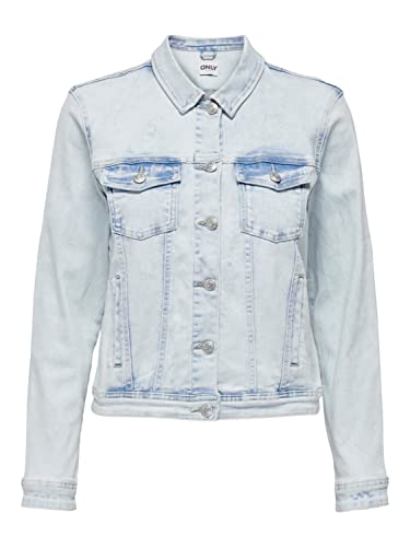 Bestseller A/S Damska kurtka ONLTIA LS DNM MAS528, jasnoniebieska, wybielana denim, 34, Light Blue Bleached Denim, 34
