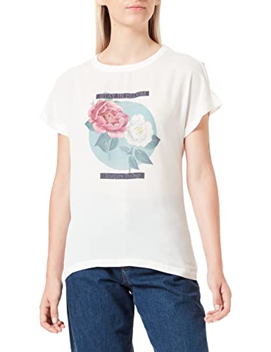 ONLY Onlflora Reg Bat S/S Mix Top Box JRS T-Shirt damski, Cloud Dancer, XS