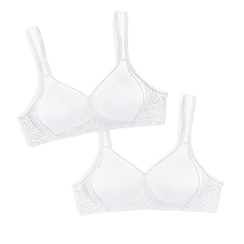 Playtex Damski biustonosz bez fiszbin Us4049 z boku i z tyłu, 18 godzin, 2 sztuki w kolorze białym, 80D (2 sztuki), 2 sztuki w kolorze białym, 80D