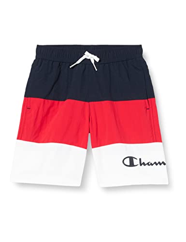 Champion Szorty plażowe chłopięce Legacy -Ac Color Block Kąpielówki, (granatowy/intensywny czerwony/biały), 15-16 lat
