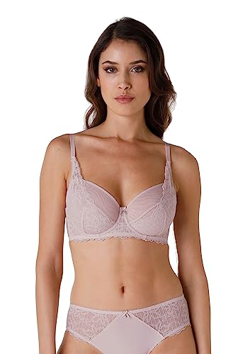 LOVABLE Kobiety Paski Koronki Biustonosz, Różowy Bridal, 34 / C