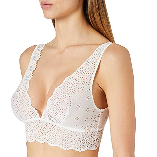 Skiny Damen Soft BH Bamboo Koronka Biustonosz Biustonosz Kobiety, Kość słoniowa, 34