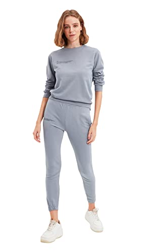 Trendyol Damskie spodnie dresowe, Szary, S