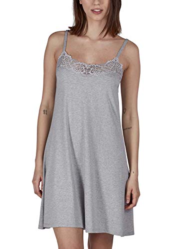 Skiny Damska koszulka z krótkim rękawem Every Night in Mix & Match Negligee, szary (stone grey melange), 42