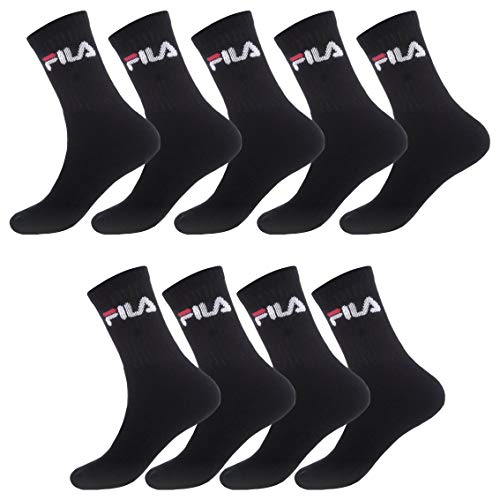 Fila męskie skarpety sportowe, oddychające, skarpety męskie, ultra miękkie, bieganie (zestaw 9 sztuk), Czarny (Czarny N - Nr), 39-42 EU