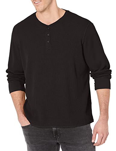 Wrangler Authentics Męska koszula Henleyz długim rękawem i długim rękawem, Kawior, XXL
