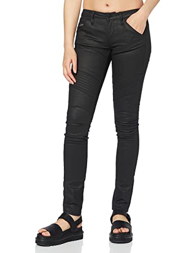 G-STAR RAW Jeansy damskie 5620 Elwood Custom Mid Waist Skinny, czarny (Rinsed D011-082)., 26W x 34L