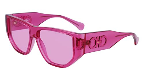 SALVATORE FERRAGAMO SF1077S okulary przeciwsłoneczne, przezroczysty, różowy, 56 cm, Przezroczysty różowy